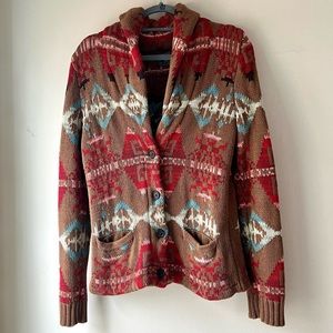 Vintage jacquard “aztec” knit sweater
